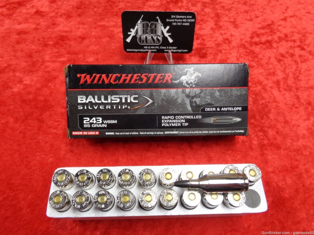 Winchester 243 WSSM Ballistic Silvertip 95 Gr  20rd Box Ammo Ammunition -img-0