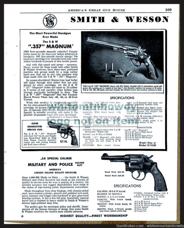 1052 SMITH & WESSON .357 Undercover Svc, M&P Square Butt Revolver ADvo-img-0