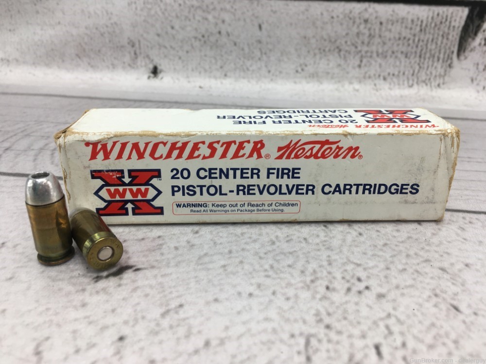 Winchester Western 45 Auto 185gr. Silvertip Hollow Point 20 Rounds Vintage-img-0