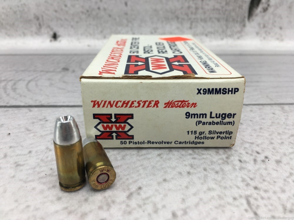 Winchester Western 9mm Luger 115gr Silvertip Hollow Point 50 Rounds Vintage-img-3