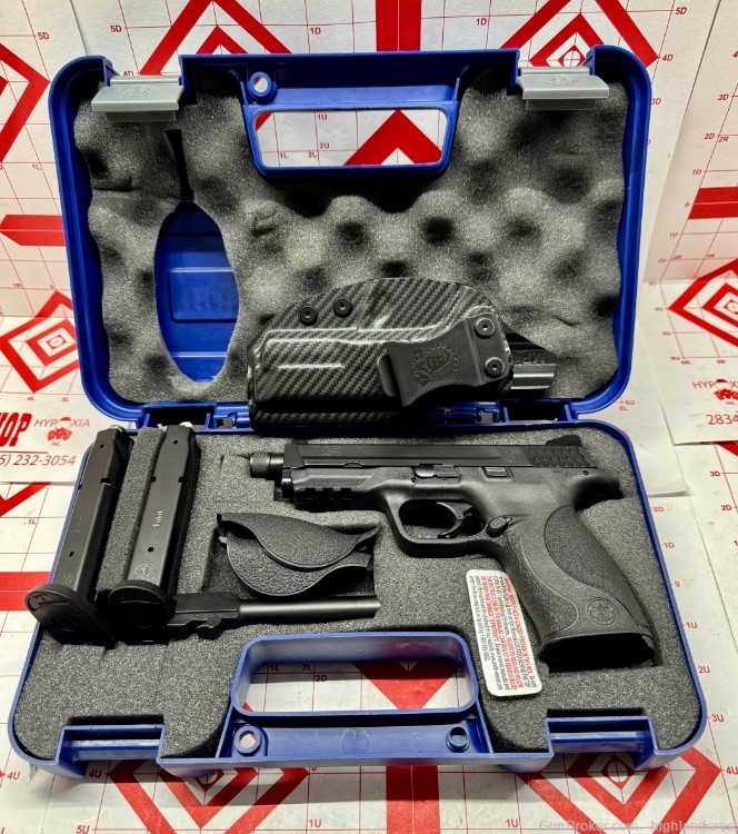 Smith & Wesson M&P9 Threaded 2BBL 17rd w/box cya holster 2mags S&W mp9 -img-0