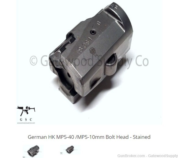 HK MP5-40 / MP5-10 BOLT HEAD - .40 S&W & 10MM - STAINED-img-0