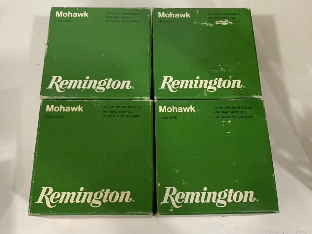 NOS 4 Boxes Vintage Remington Mohawk Field Load 12 Gauge 8 Shot  2.75"    -img-1