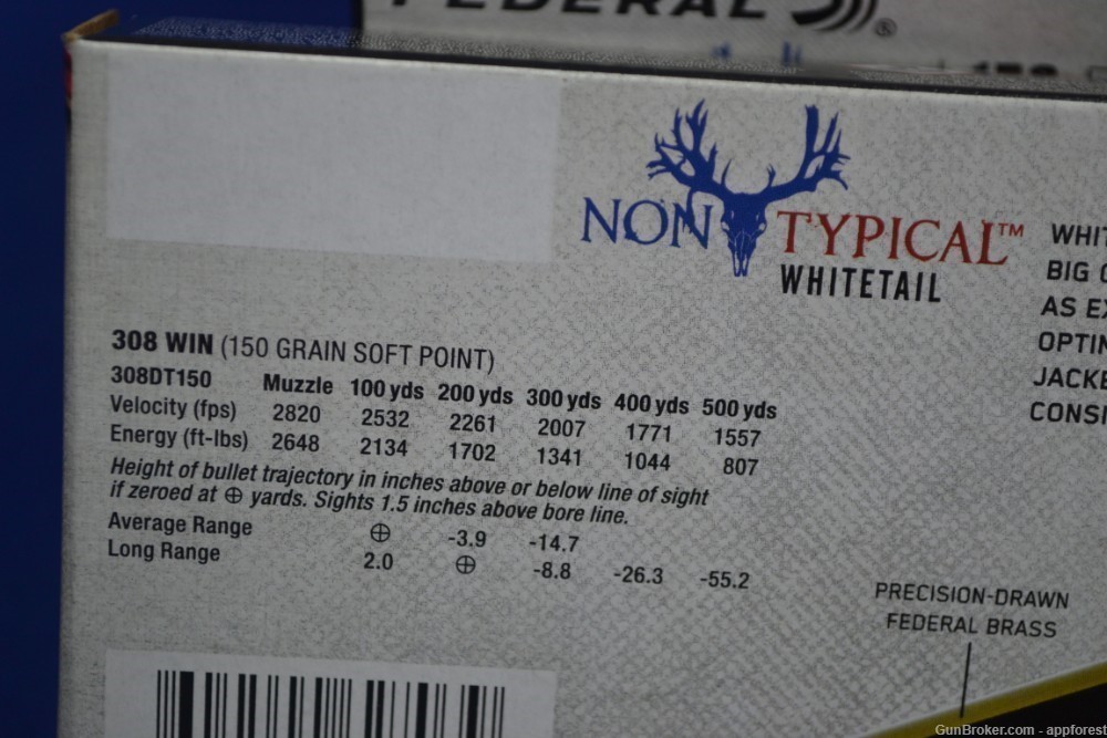 FEDERAL 308 NON TYPICAL SOFT POINT 150 GR. 100 ROUNDS-img-3