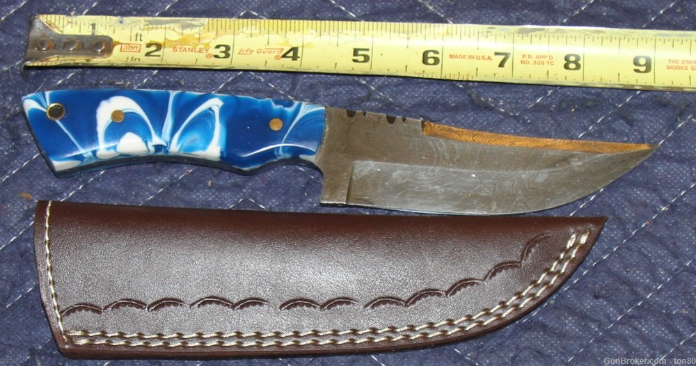 CUSTOM HANDMADE HUNTING 9 INCH KNIFE DAMASCUS STEEL 1008-img-0