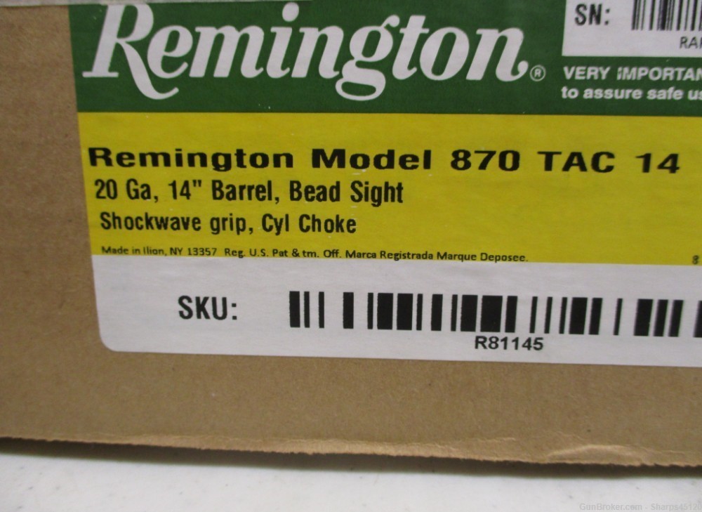 Remington Model 870 TAC 14 - shockwave grip - 20 gauge-img-7