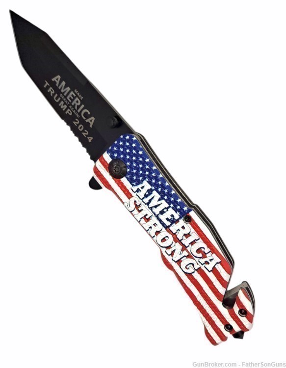 TRUMP Collectable AMERICAN STRONG spring assist knife-STOCKING STUFFER-img-2