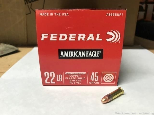 Federal AE22SUP1 22LR Suppressor 45gr CPRN 1000 Rounds-img-0