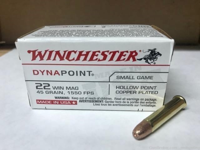 Winchester USA22M 22 Win Mag 45gr HP Dyna Point 1000 Rounds-img-0