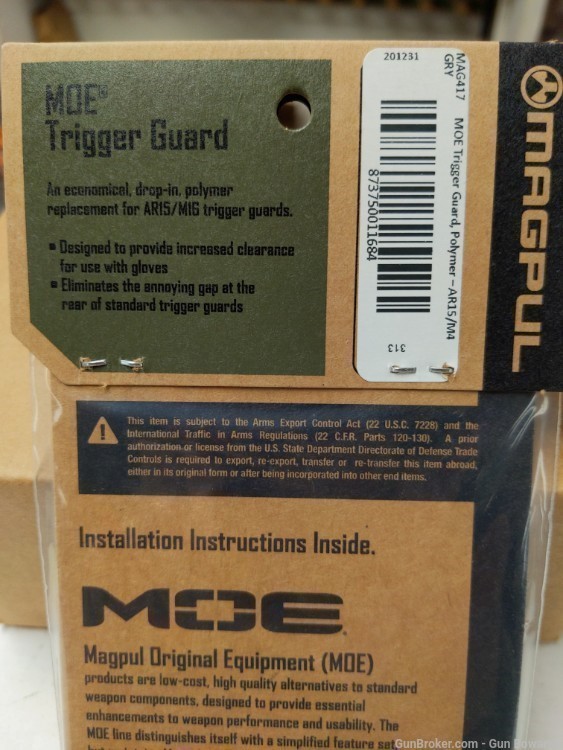 FREE SHIPPING Magpul MOE AR15 Trigger Guard mag417 Grey/Gray-img-1