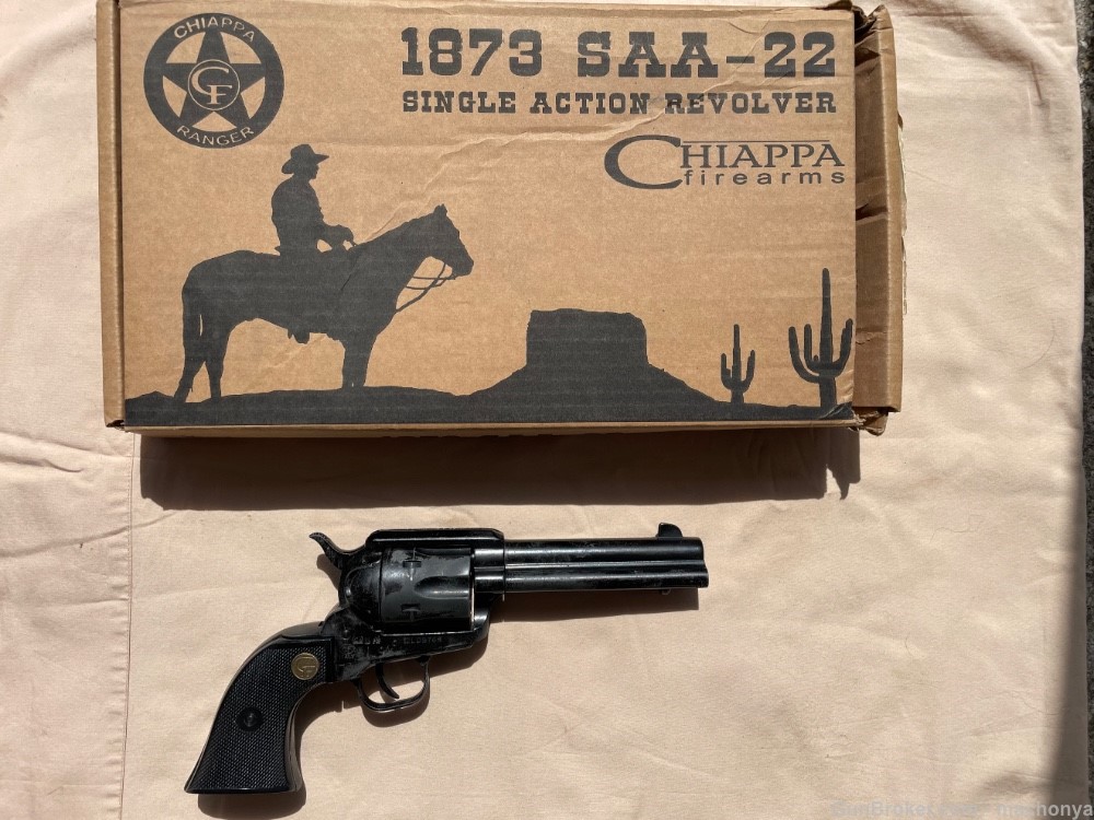 Chiappa 1873 SAA 22 Single Action Revolver 22 LR with Box No Cylinder Rod-img-0