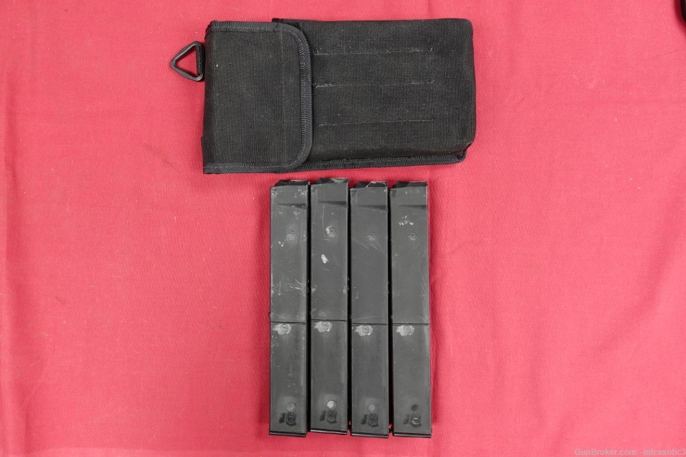 4x Cobray M11 9mm magazines metal feed lip converted w/pouch-img-0