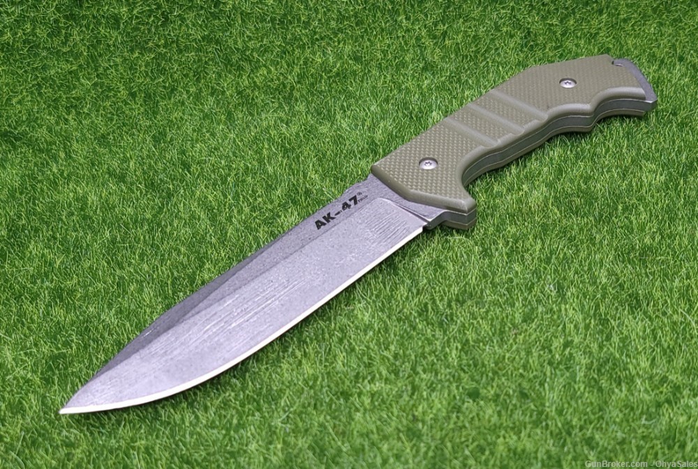 Cold Steel AK-47 Field Knife Fixed 5.5" CPM-3V Stonewashed Blade, OD Green -img-2