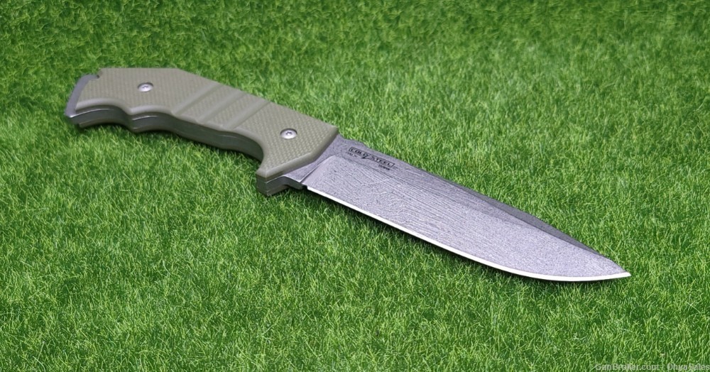 Cold Steel AK-47 Field Knife Fixed 5.5" CPM-3V Stonewashed Blade, OD Green -img-1