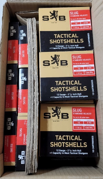 Sellier & Bellot Tactical Shotshells 12 Ga. 2-1/2" Slug x230 Shells-img-0
