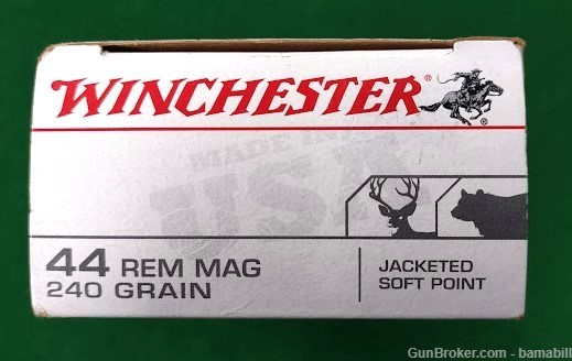  44 Rem Mag,  WINCHESTER,  240 Grain Jacketed Soft Point,  Box of 50-img-0