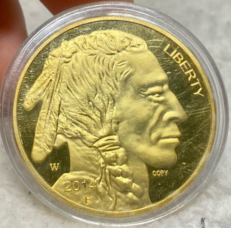 Copy USA 50 Dollar 2014 W Buffalo Coin-img-0