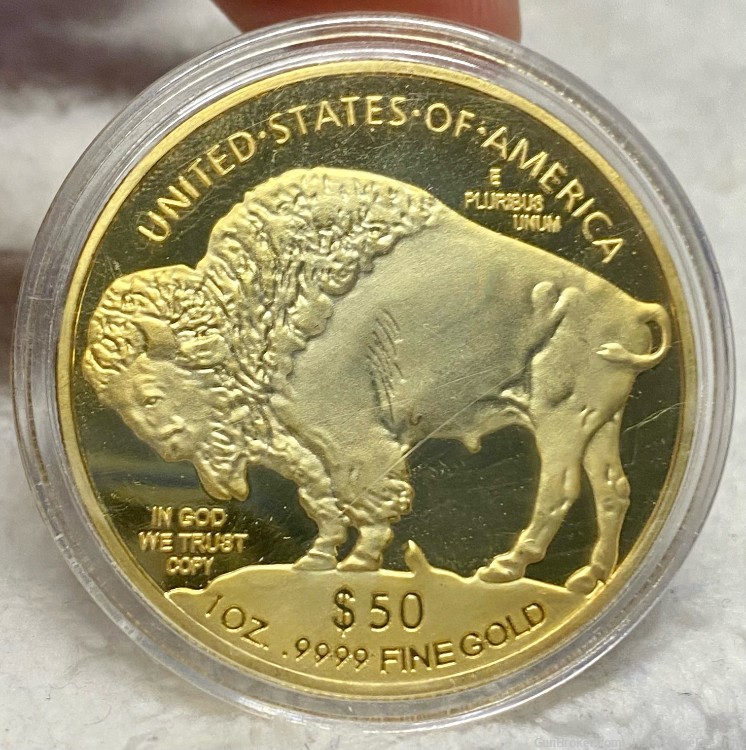 Copy USA 50 Dollar 2014 W Buffalo Coin-img-1