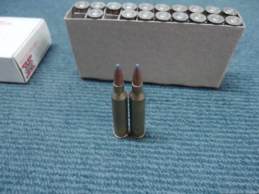 225 WINCHESTER AMMO - 20 ROUND BOX OF WINCHESTER 55 GR. POINTED SOFT POINT-img-2