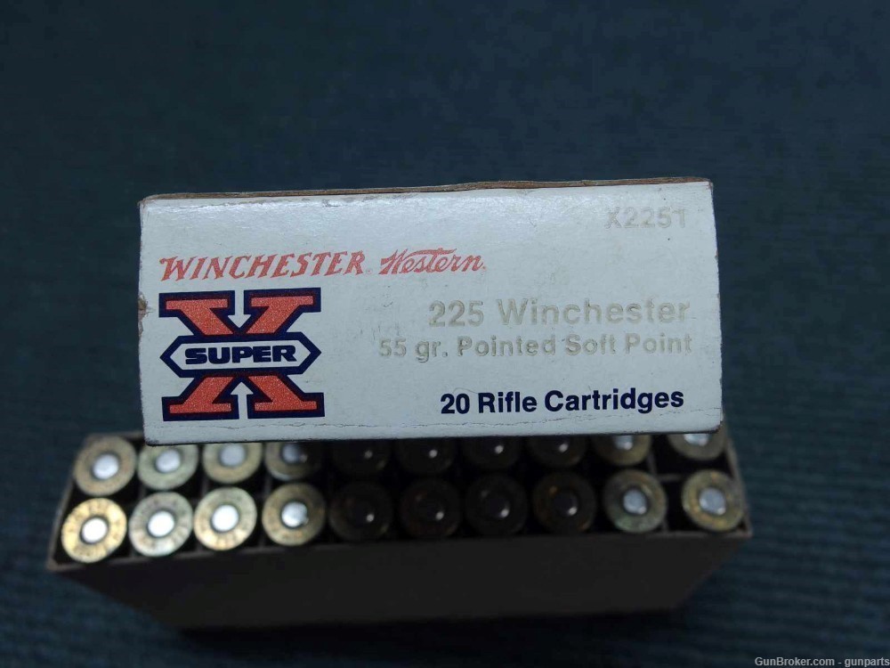 225 WINCHESTER AMMO - 20 ROUND BOX OF WINCHESTER 55 GR. POINTED SOFT POINT-img-3