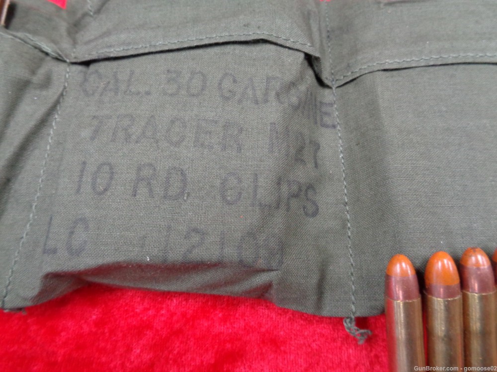 120rds 30 Carbine TRACER Ammunition Ammo Stripper Clip Bandoleer M27 US M1-img-1