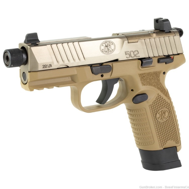 FN America 502 Tactical .22 LR Semi-Auto Optic Ready Pistol 4.6" 66-101006-img-0