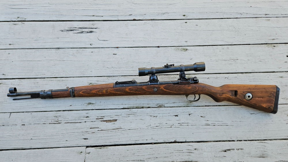 High Turret Mauser K98 K98k 98k Sniper Rifle 8mm w/ 4x Ziess Zielvier Scope-img-0