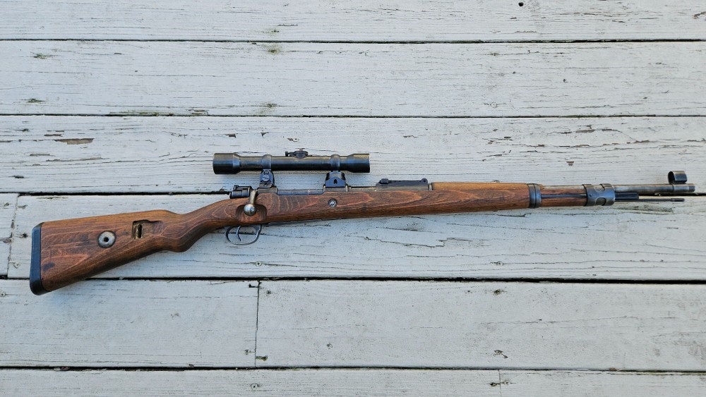 High Turret Mauser K98 K98k 98k Sniper Rifle 8mm w/ 4x Ziess Zielvier Scope-img-1