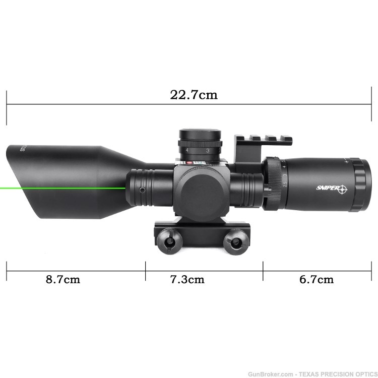 Sniper 2.5-10x40 Combo Rifle Scope Red&Green Mil-dot Reticle Green Laser-img-5