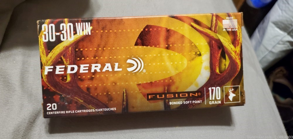 Federal 30-30 ammo  170 gr. 100 rounds soft point controlled expansion-img-0