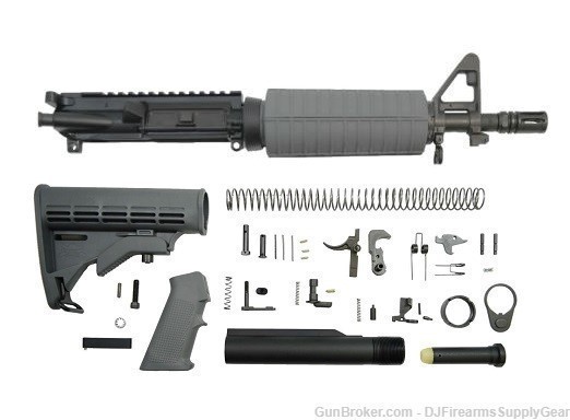 AR-15 / M4 Milspec Complete SBR Parts Kit w/ Matching Grey Furniture  -img-0