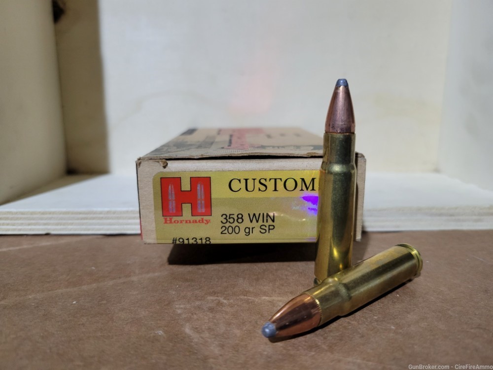 358 winchester Hornaday custom 200 gr. Sp 20 rounds No cc fees -img-0