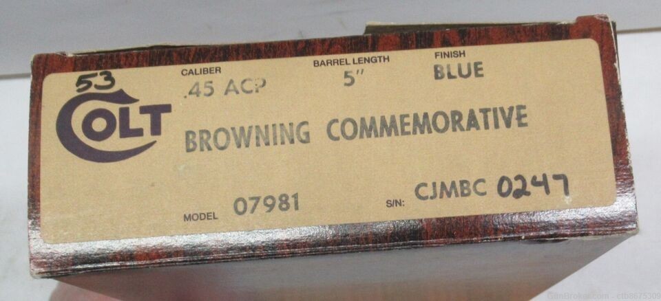 This auction is for a used Vintage Colt Browning Commemorative .45 ACP  Mod-img-1