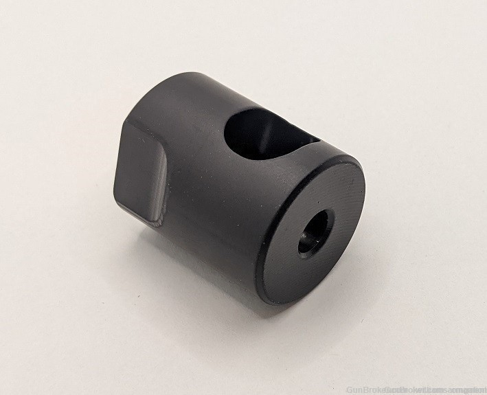 .22 Muzzle Brake 1/2x28 for .22Cal BLACK anodized, 0.90" Round, Cup Port-img-0