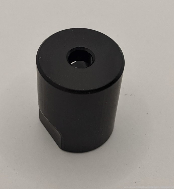 .22 Muzzle Brake 1/2x28 for .22Cal BLACK anodized, 0.90" Round, Cup Port-img-2