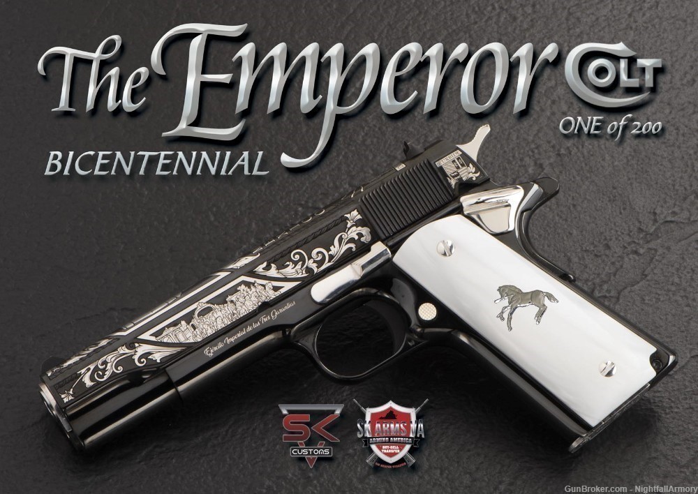 Colt The EMPEROR 1911 5" .38 Super Rare SK custom EL Aztec Pistol 1 of 200 -img-0