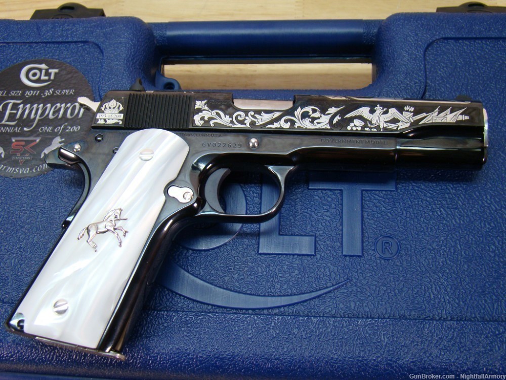 Colt The EMPEROR 1911 5" .38 Super Rare SK custom EL Aztec Pistol 1 of 200 -img-22