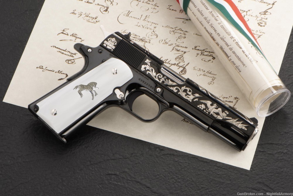 Colt The EMPEROR 1911 5" .38 Super Rare SK custom EL Aztec Pistol 1 of 200 -img-1
