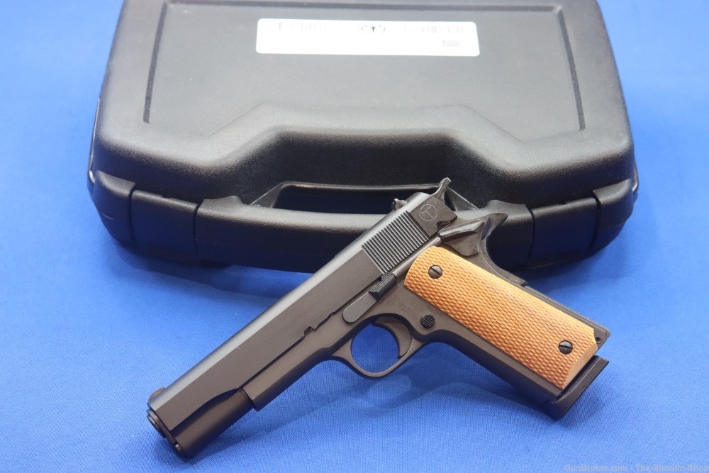 Taylors & Company Model 1911 A1 Pistol 45ACP Checkered Wood Government 5"-img-0