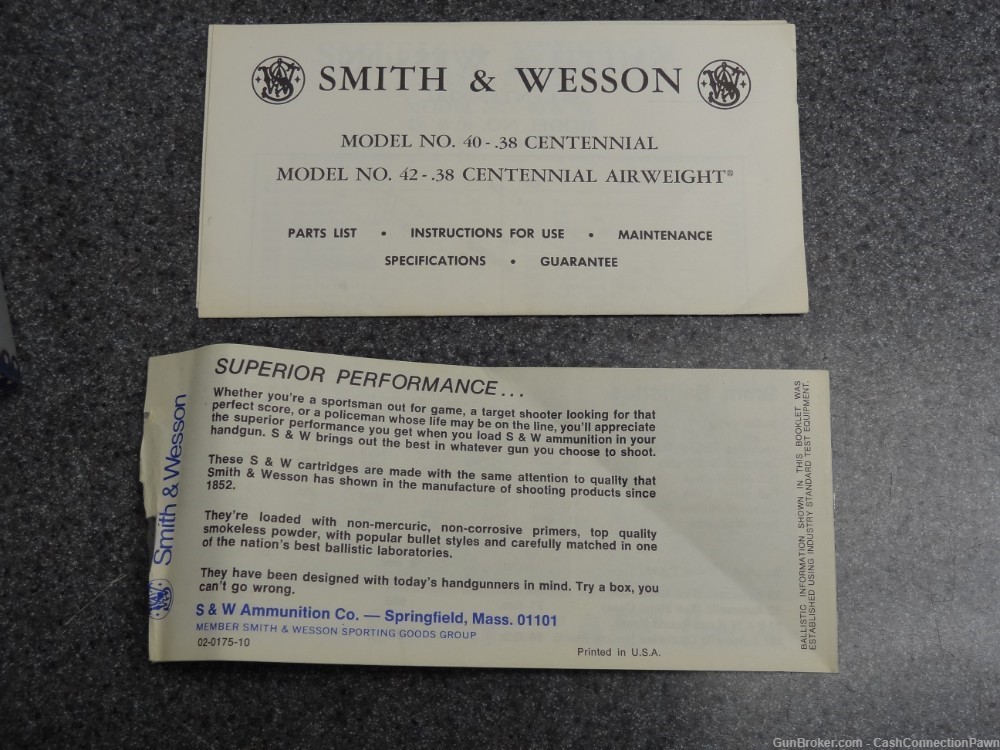 Smith & Wesson Model 42 Airweight Centennial Nickel Finish .38 Spl w/ Box-img-36