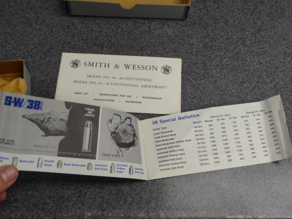 Smith & Wesson Model 42 Airweight Centennial Nickel Finish .38 Spl w/ Box-img-40