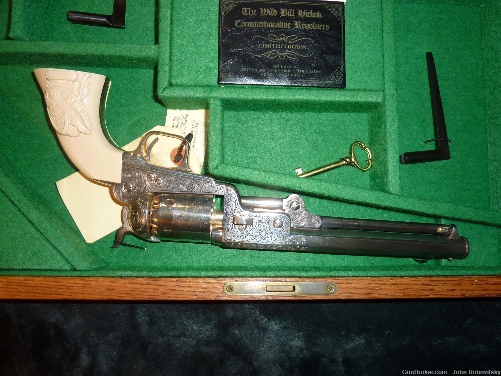 Pair Wild Bill Hickok Commemorative 1851 Navy Revolver with display case-img-2