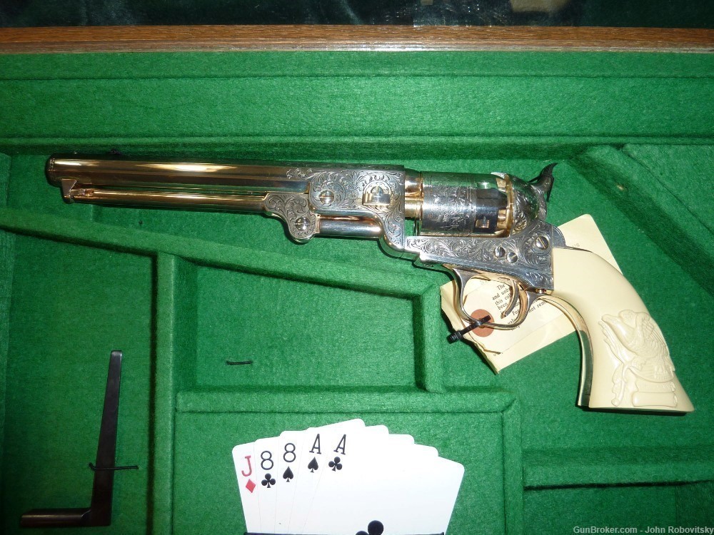 Pair Wild Bill Hickok Commemorative 1851 Navy Revolver with display case-img-1