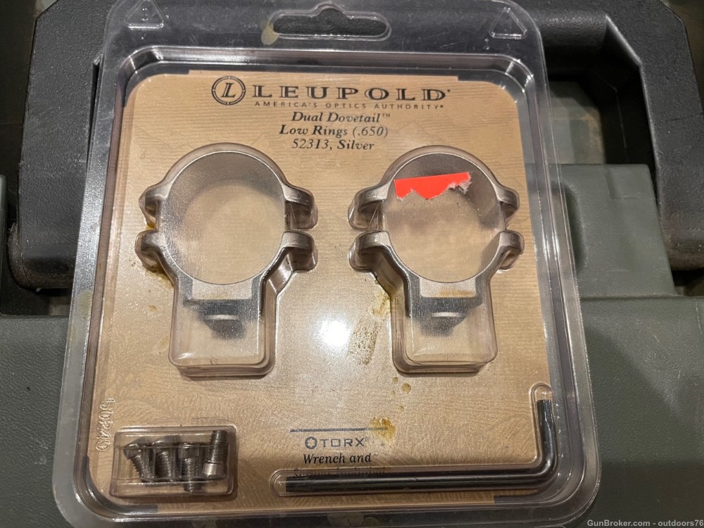 FREE SHIP! Leupold dual dovetail rings, 1”, low, silver, 52313-img-0