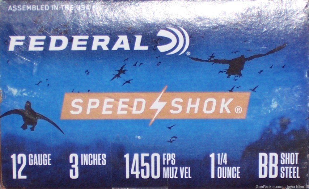 Federal Speed-Shok 12-3” Gauge Steel BB Shot 1¼ Ounce 75 Rounds WF142-BB-img-0
