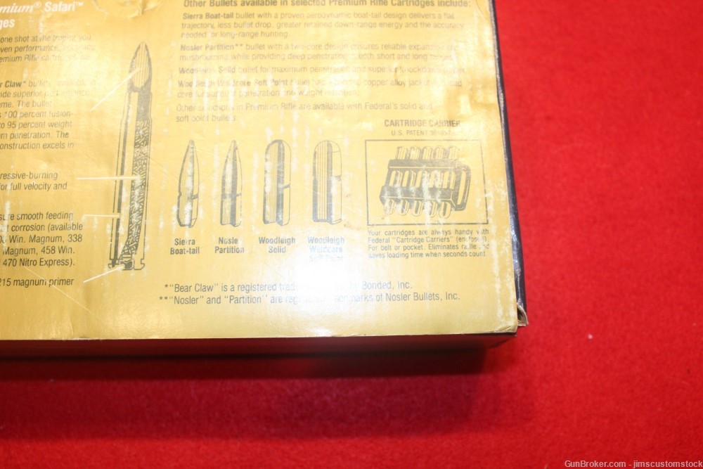 Federal .416 Rigby 410grn solid ammunition 37 Rounds-img-2