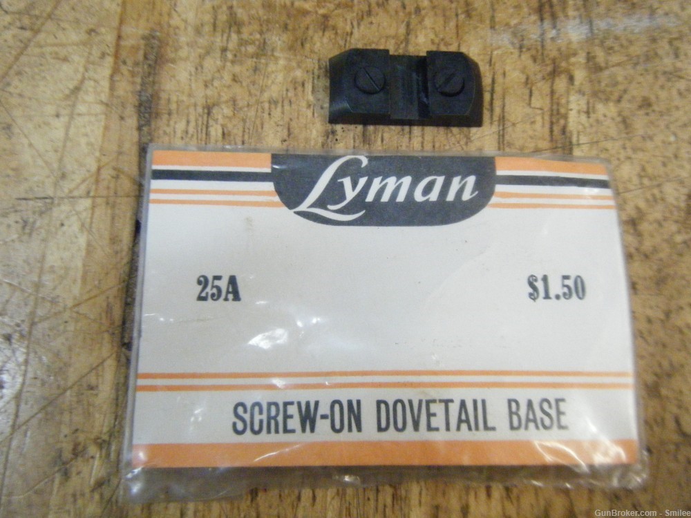 Lyman 25A dovetail screw on rifle sight base-img-0