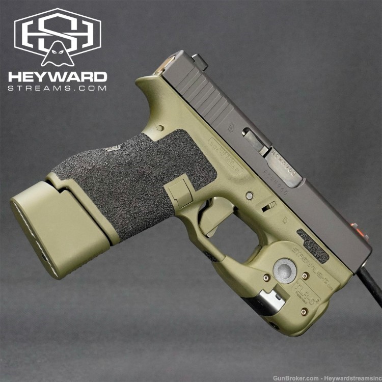 NEW custom Glock 42, .380 ACP, OD Green, Mag Extended included-img-3