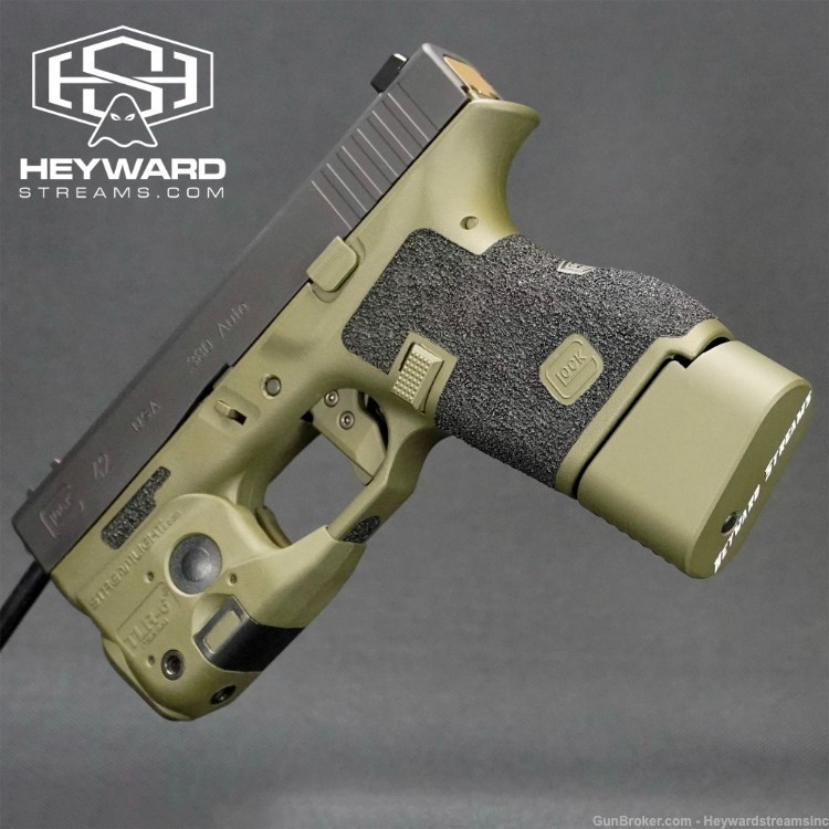 NEW custom Glock 42, .380 ACP, OD Green, Mag Extended included-img-1