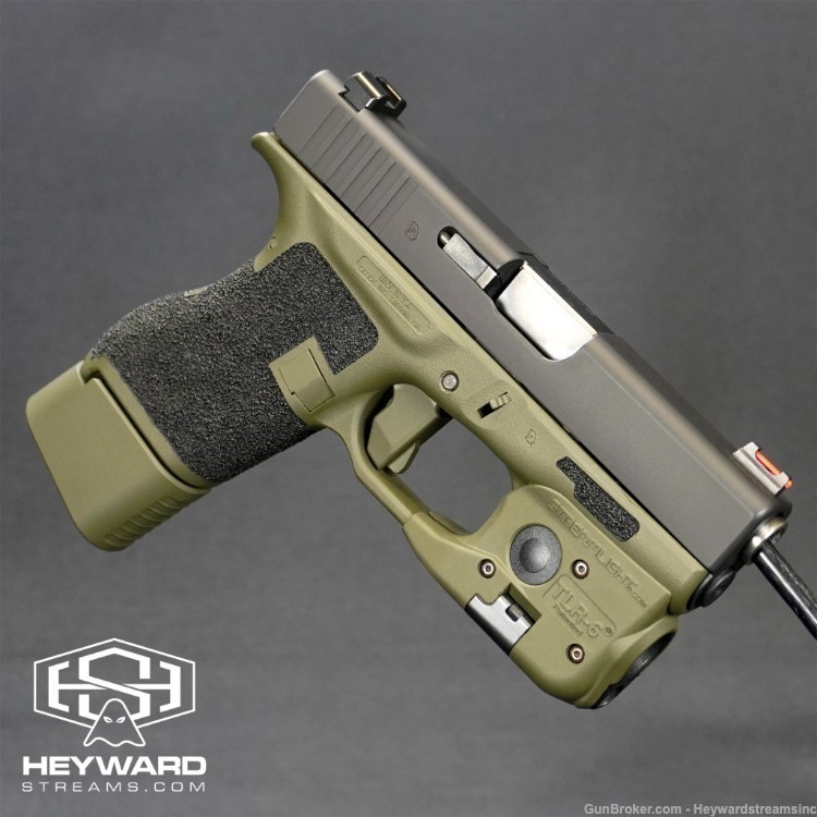 NEW custom Glock 42, .380 ACP, OD Green, Mag Extended included-img-2
